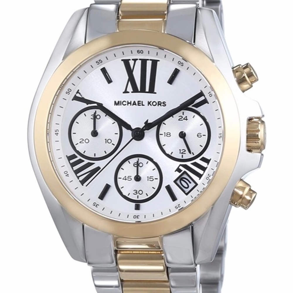 Michael Kors Two Tone Silver & Gold Bradshaw Chronograph Watch MK5912 - Picture 5 of 8